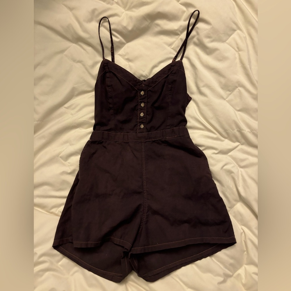 Brown buttoned romper